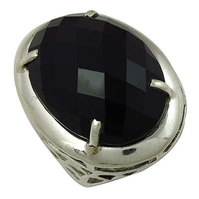 925 Silver Onyx Ring for Men | Black Gemstone Ring | Gift