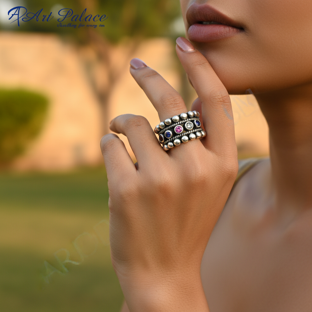 925纯银宝石戒指（女士款）| 礼品首饰