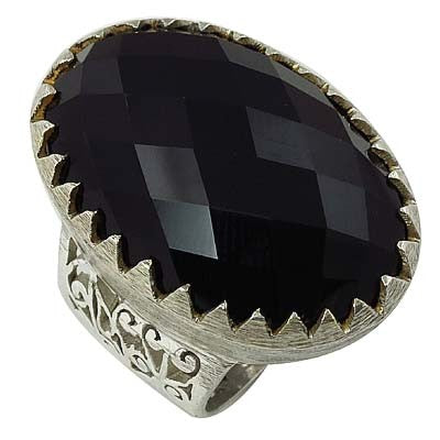925 Silver Black Gemstone Ring for Women | Statement Jewelry
