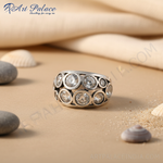 Load image into Gallery viewer, Anillo de plata con circonita cúbica para mujer | Joyería llamativa
