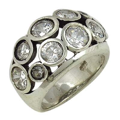 Silver Cubic Zirconia Ring for Women | Statement Jewelry