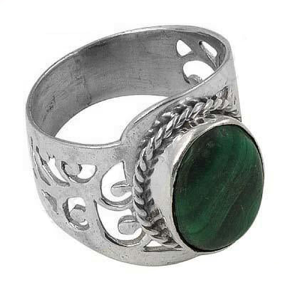 Silver Malachite Ring for Women | Statement Jewelry Gift