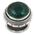 Load image into Gallery viewer, 925 Silver Green Gemstone Ring for Women | Statement Jewelry
