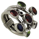 Load image into Gallery viewer, 925 Silver Multi-Gemstone Ring for Women | Statement Jewelry
