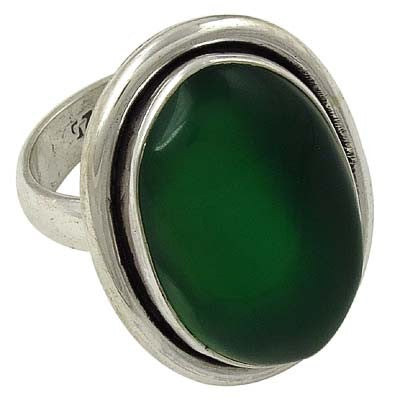 925 Silver Green Onyx Ring for Women | Statement Jewelry