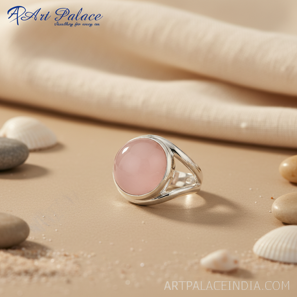 Anillo de plata de ley 925 con gema rosa para mujer | joyería de regalo