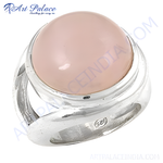 Load image into Gallery viewer, 925 sterling silver ring featuring a large, round pink gemstone. A stunning fashion piece.
