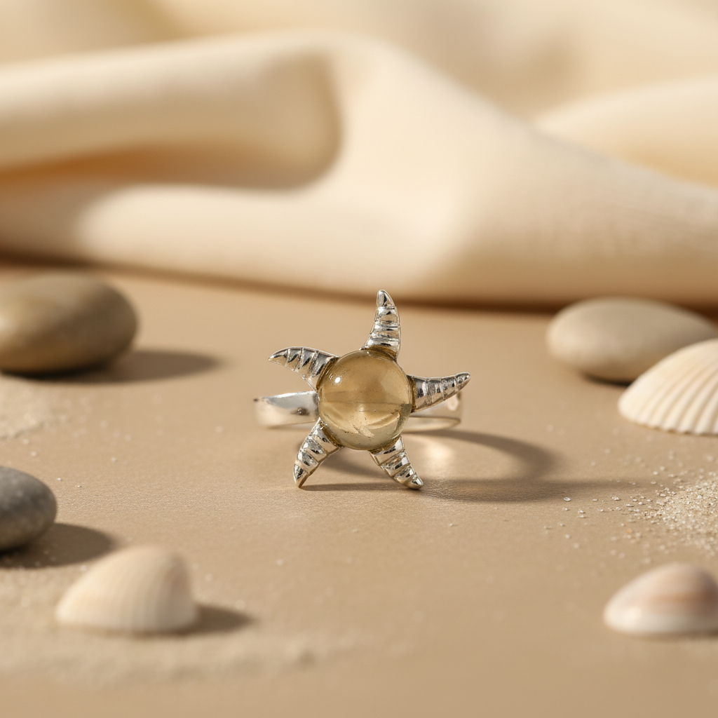 Silver claw ring with black gemstone | unique ring for women