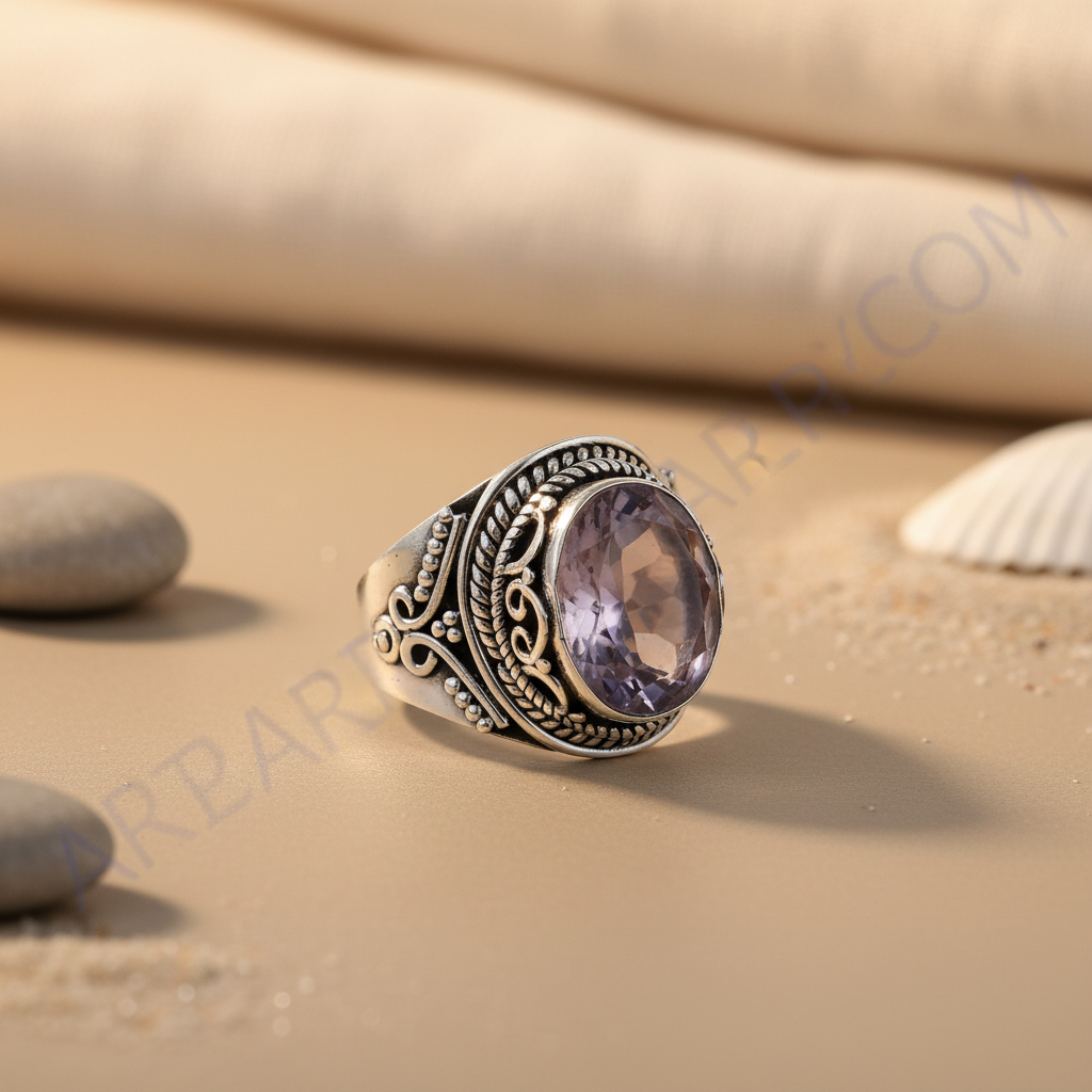 925 Sterling Silver Amethyst Ring for Women | Gemstone Jewelry