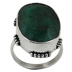 Load image into Gallery viewer, 925 Silver Green Gemstone Oval Ring for Women | Statement Jewelry
