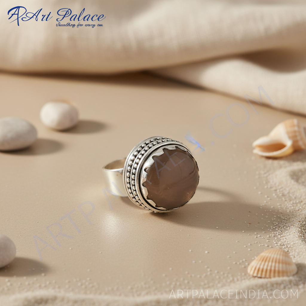925 Silver Smoky Quartz Ring for Women | Statement Jewelry