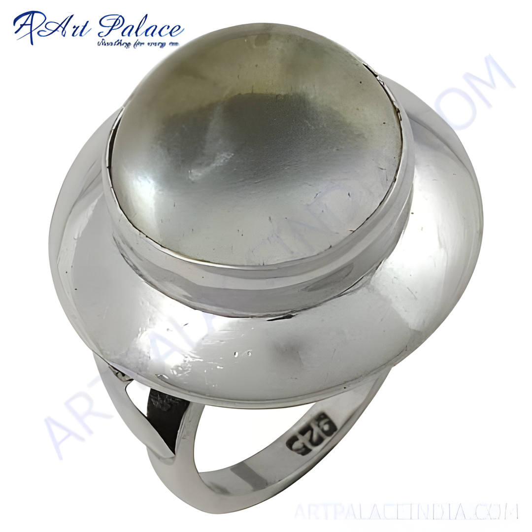 925 sterling silver statement ring with a large, round gemstone centerpiece, perfect for women.