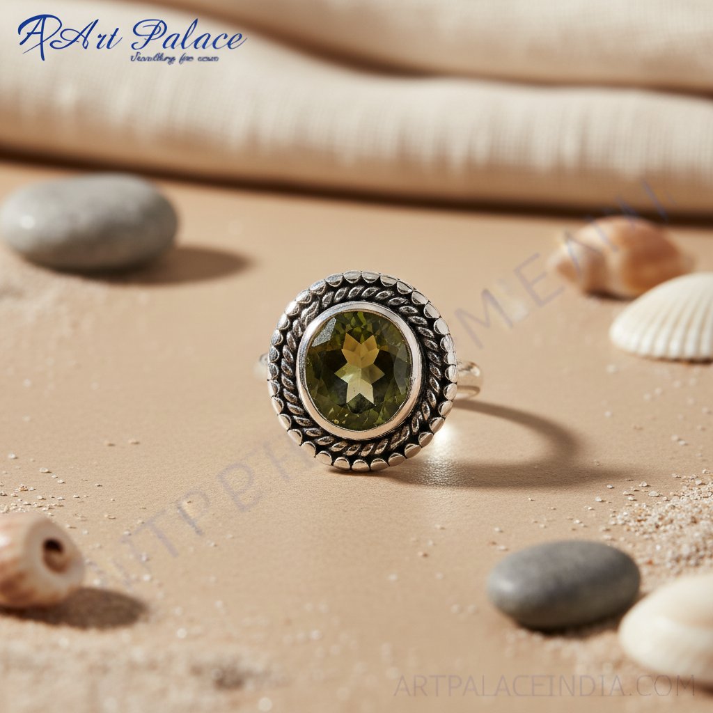 Anillo de peridoto en plata 925 para mujer | joyería de regalo