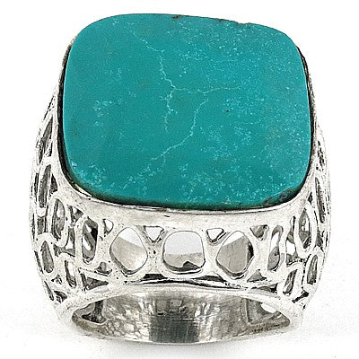 925 Sterling Silver Turquoise Stone Ring for Men | Statement Jewelry