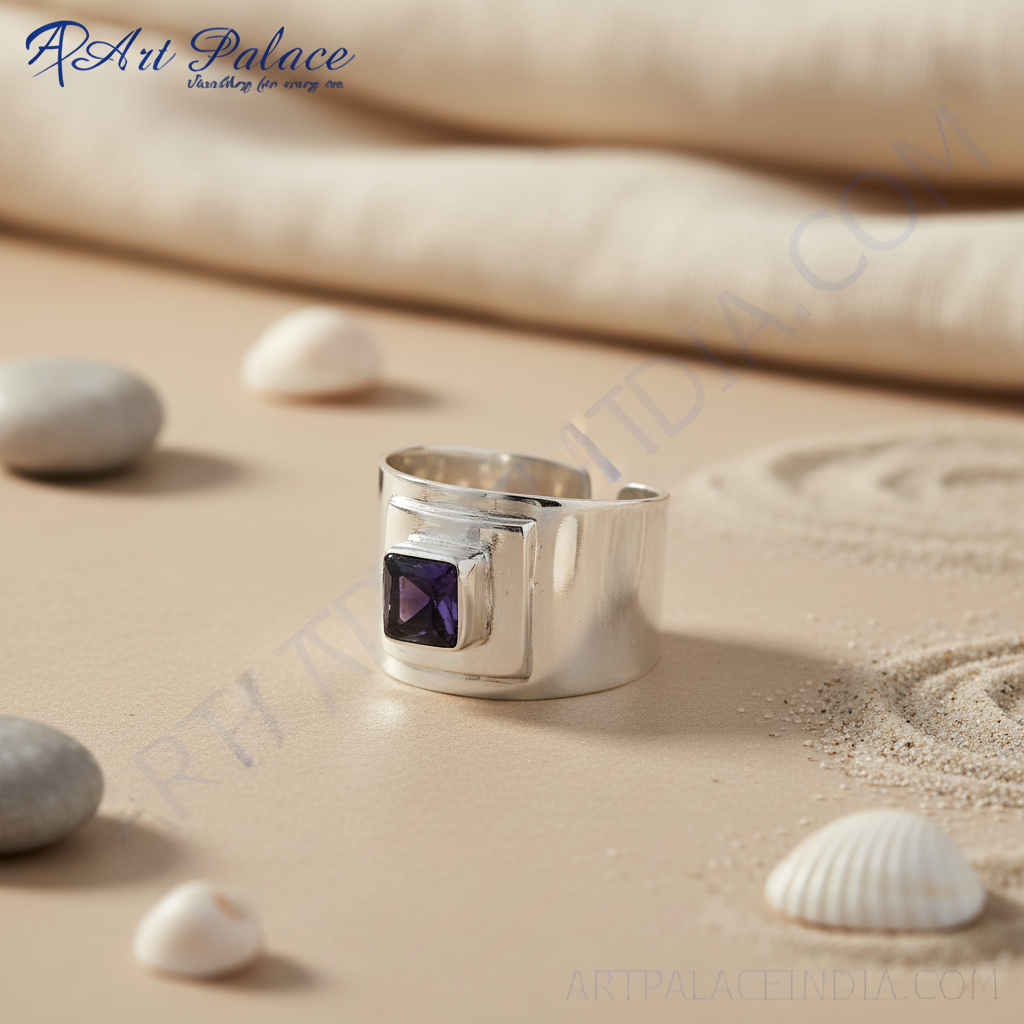 925 Silver Square Stone Ring for Women | Statement Jewelry