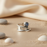 Load image into Gallery viewer, Silver Ring with Blue Gemstone for Women | Statement Jewelry
