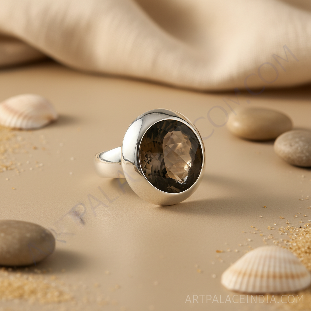 925 Sterling Silver Smoky Quartz Ring | Women's Cocktail Ring