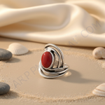 Load image into Gallery viewer, 925 Silver Red Coral Stone Ring for Women | Statement Jewelry
