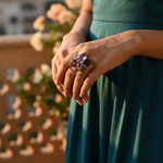 将图像加载到图库查看器中， 925 Silver Multi-Gemstone Cocktail Ring for Women | Statement Jewelry
