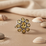 Load image into Gallery viewer, Citrine Gemstone Flower Ring | 925 Sterling Silver Ring for Women
