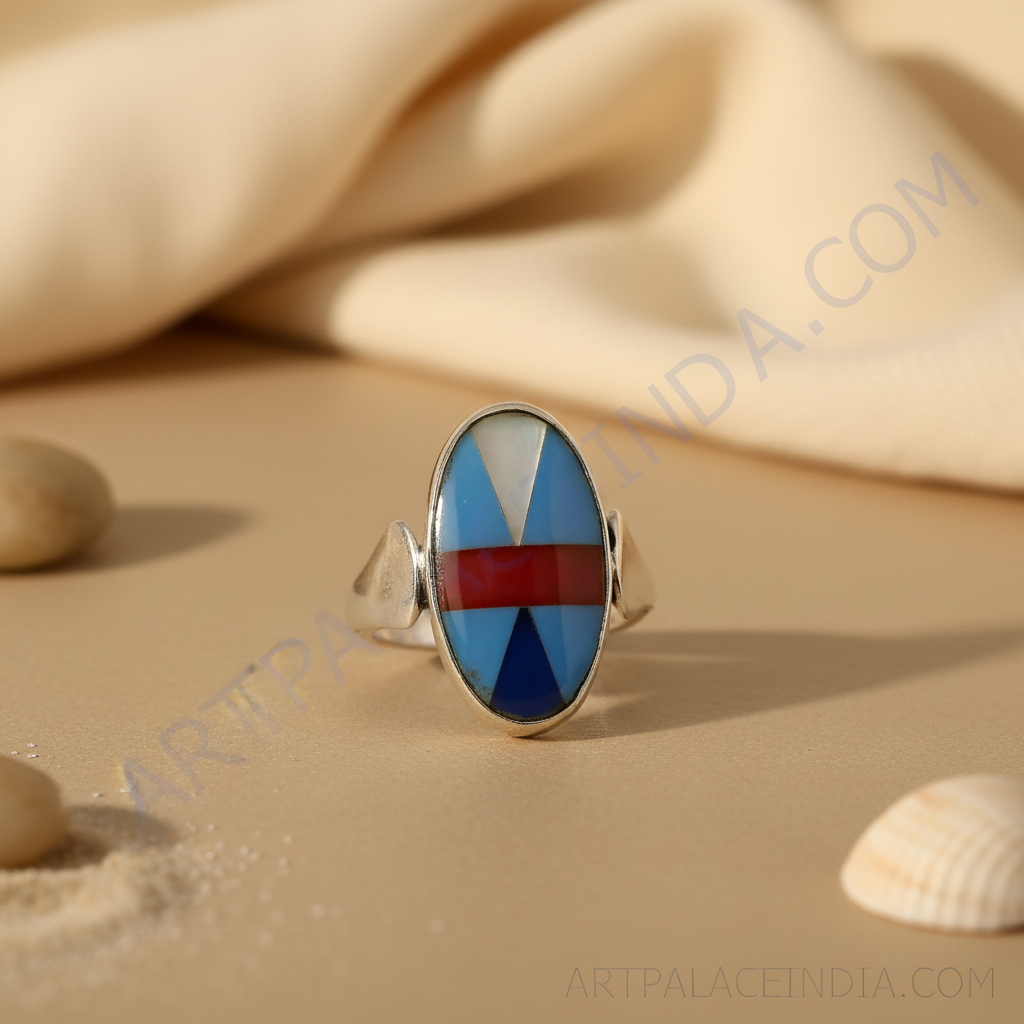 Anillo de plata con piedra geométrica para mujer | Joyería llamativa