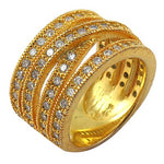 Load image into Gallery viewer, gold plating Ring with Diamond-Cut Stones | Women's Fashion Ring

