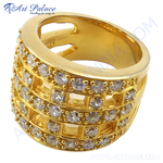 Load image into Gallery viewer, gold plating ring with round cubic zirconia stones, perfect for daily wear and gifting.
