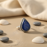 Load image into Gallery viewer, 925 Silver Lapis Lazuli Ring for Women | Teardrop Gemstone Ring
