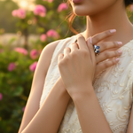 将图像加载到图库查看器中， 925 Silver Iolite &amp; White Topaz Ring for Women | Gift Jewelry
