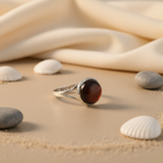 将图像加载到图库查看器中， 925 Silver Round Brown Stone Ring for Women | Gift Jewelry
