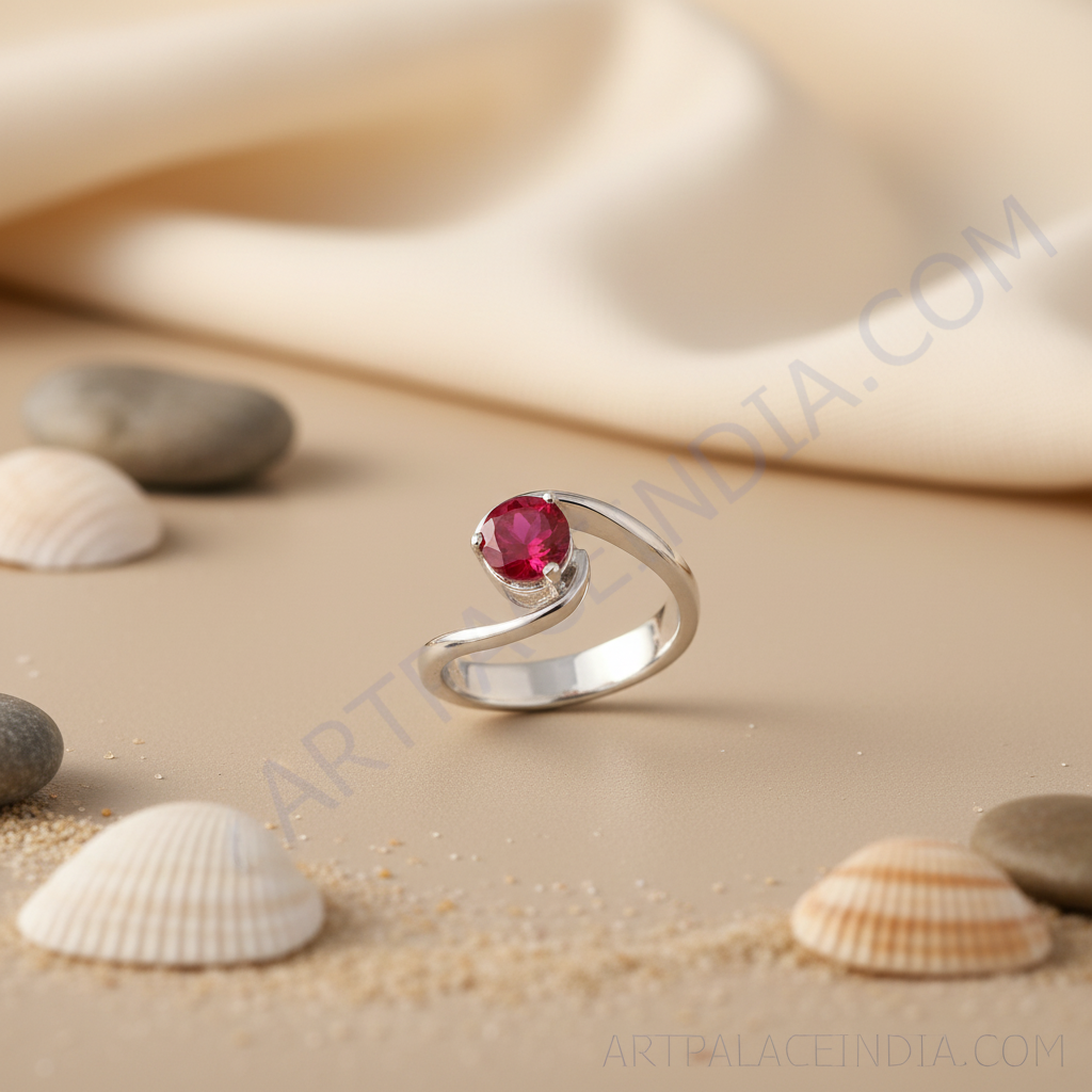 Silver Ruby Ring for Women | Gemstone Ring | Gift