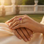 将图像加载到图库查看器中， 925 Silver Ruby Ring for Women | Square Cut Gemstone Ring
