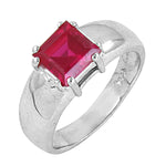 Load image into Gallery viewer, 925 Silver Ruby Ring for Women | Square Cut Gemstone Ring
