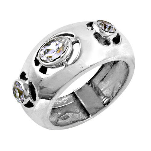 Silver Ring with Cubic Zirconia Stones for Women | Daily Wear
