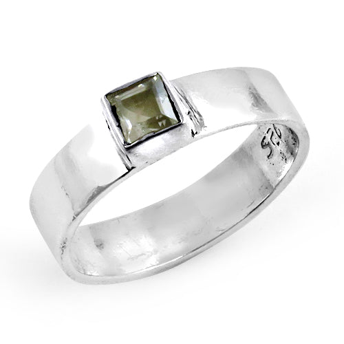 925 Silver Green Gemstone Ring for Women | Modern Jewelry