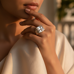 将图像加载到图库查看器中， 925 Silver Square Cut Ring for Men | Gemstone Ring
