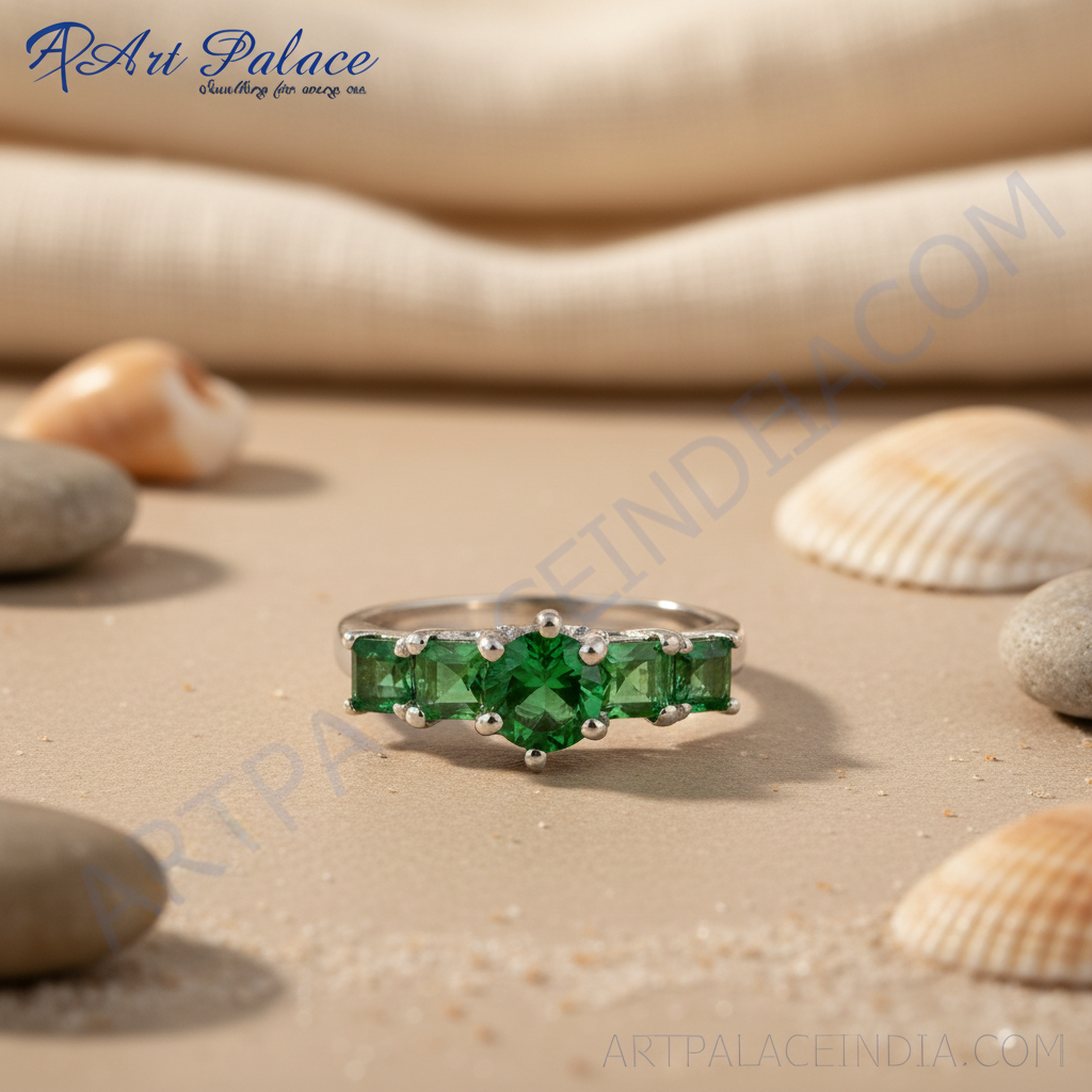 Anillo de esmeralda en plata 925 para mujer | regalo de compromiso