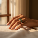 将图像加载到图库查看器中， Emerald Gemstone Ring in 925 Silver for Women | Engagement Gift
