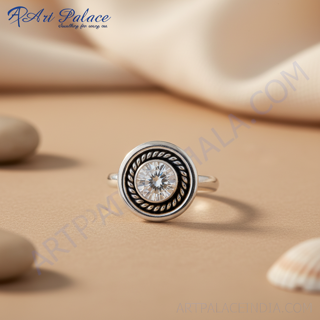 925 Silver Round Cubic Zirconia Ring for Women | Gift Jewelry