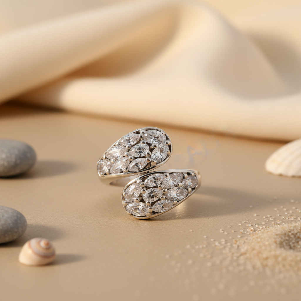 925 Sterling Silver White Topaz Ring for Women | Fashion Jewelry