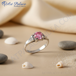 Load image into Gallery viewer, Silver Pink Gemstone Ring for Women | Sterling Silver Ring
