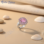 Load image into Gallery viewer, Anillo de piedras preciosas rosas en racimo | Anillo de plata de ley para mujer
