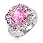 Load image into Gallery viewer, Pink Gemstone Cluster Ring | Sterling Silver Ring for Women
