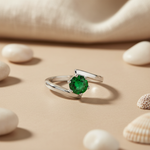 将图像加载到图库查看器中， Silver Emerald Ring for Women | Gemstone Jewelry Gift

