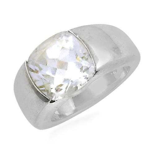 Silver Cubic Zirconia Ring for Women | Statement Jewelry