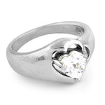 Load image into Gallery viewer, Silver Heart Diamond Ring for Women | Engagement Ring
