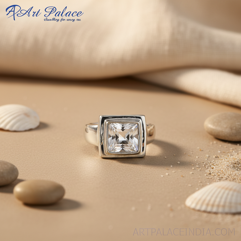 925 Silver Square Cut Ring for Women | Gemstone Jewelry