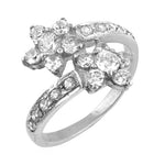 Load image into Gallery viewer, Silver Flower Ring with Cubic Zirconia | Women's Ring
