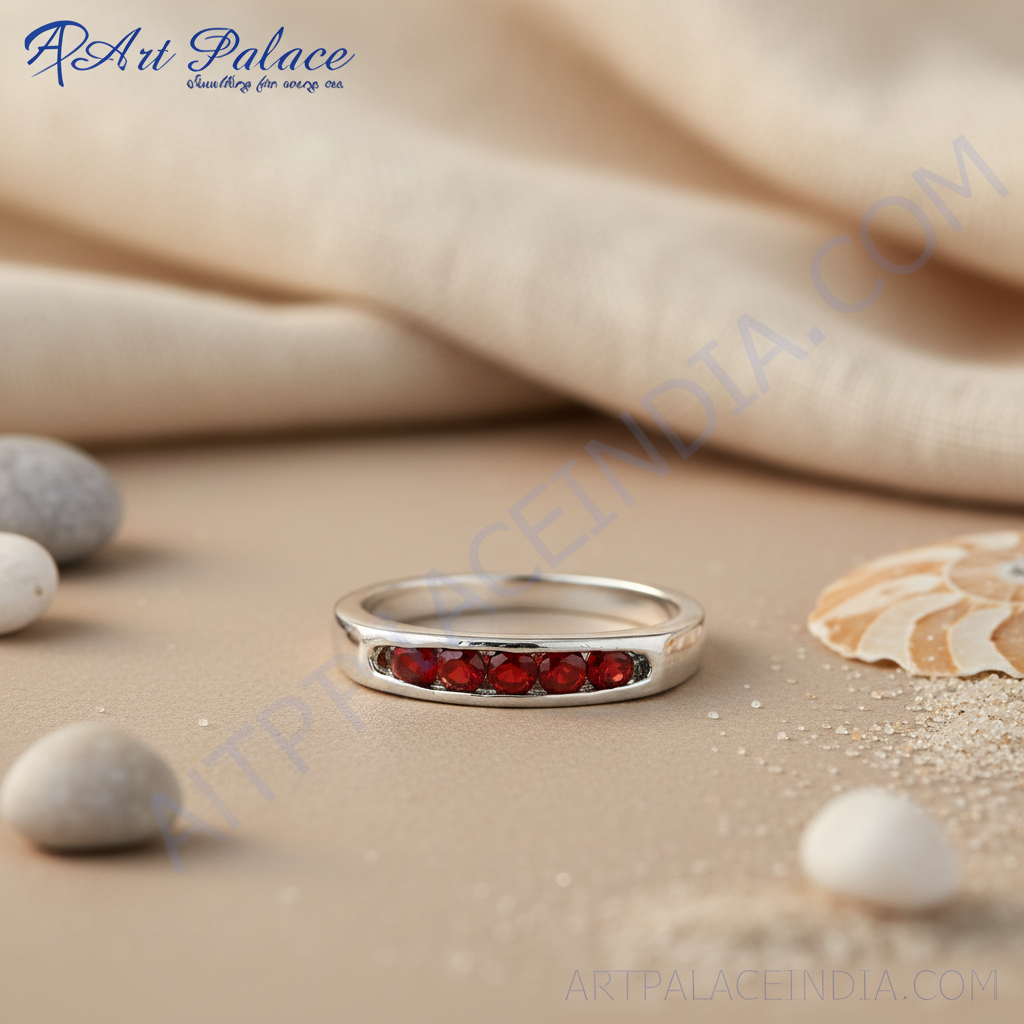Silver Ruby Ring for Women | Gemstone Ring | Gift