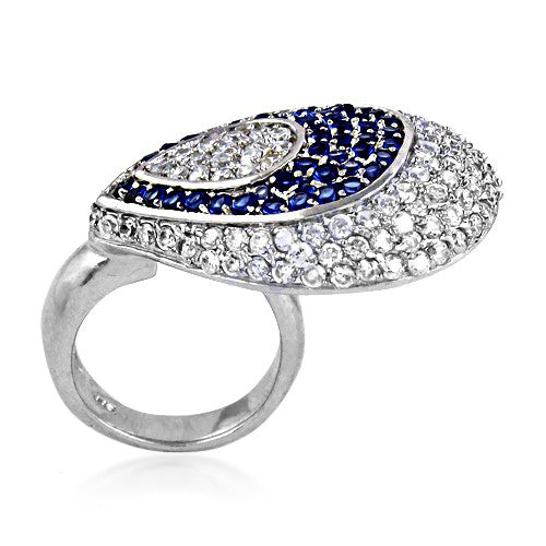 Silver Sapphire & Diamond Ring for Women | Cocktail Ring